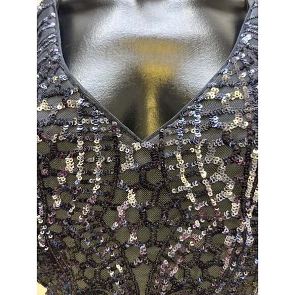 NWNightwear NWT Dress Beaded Gown Navy Blue 16W - Picture 3 of 9